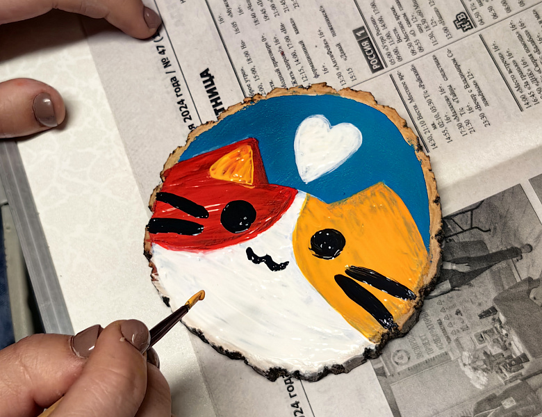 Роспись деревянных спилов